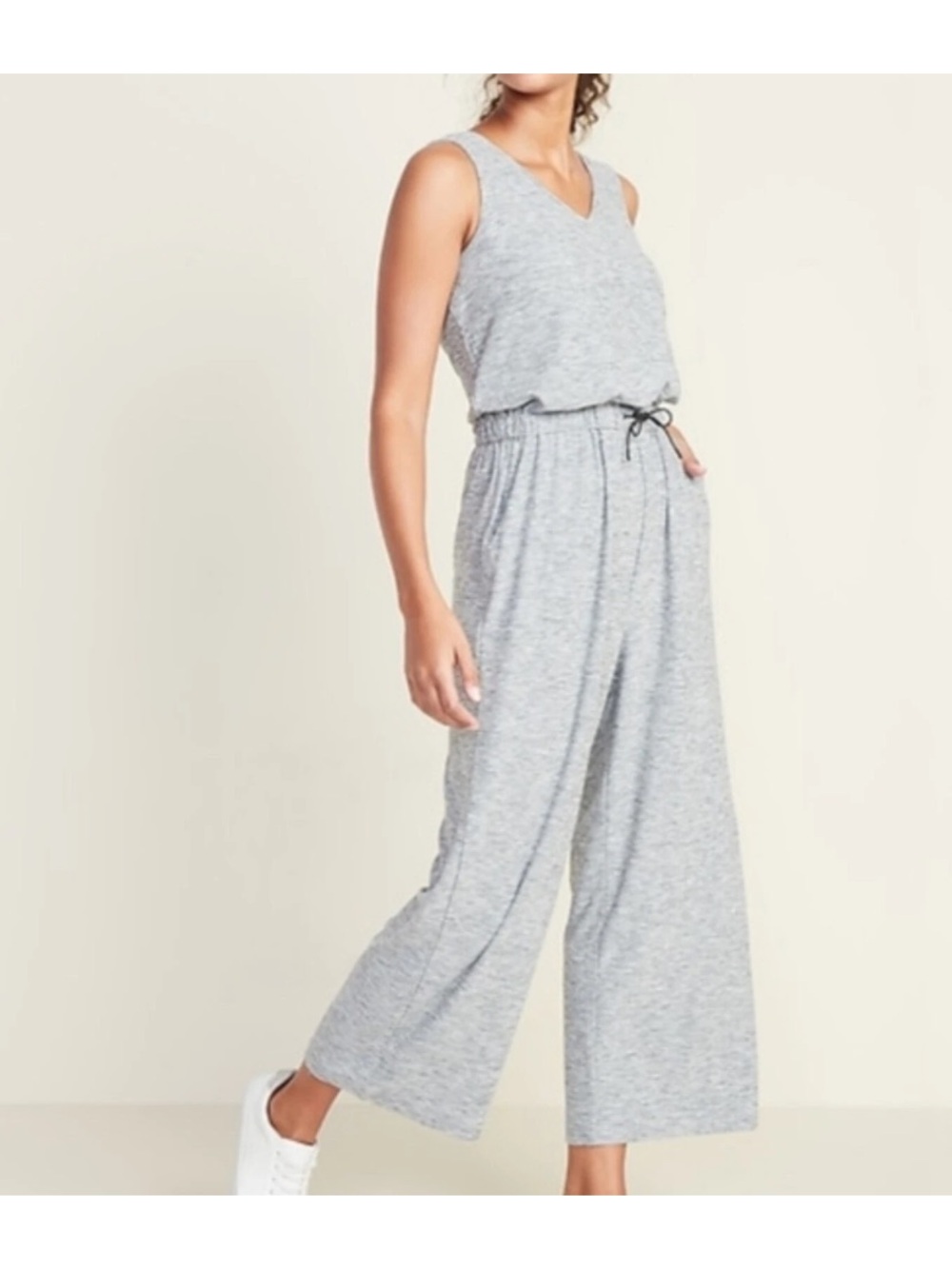 Old navy breath cropped athletic wide leg romper